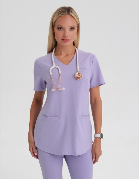 Medical Scrub Top Grace - PURPLE HEATHER