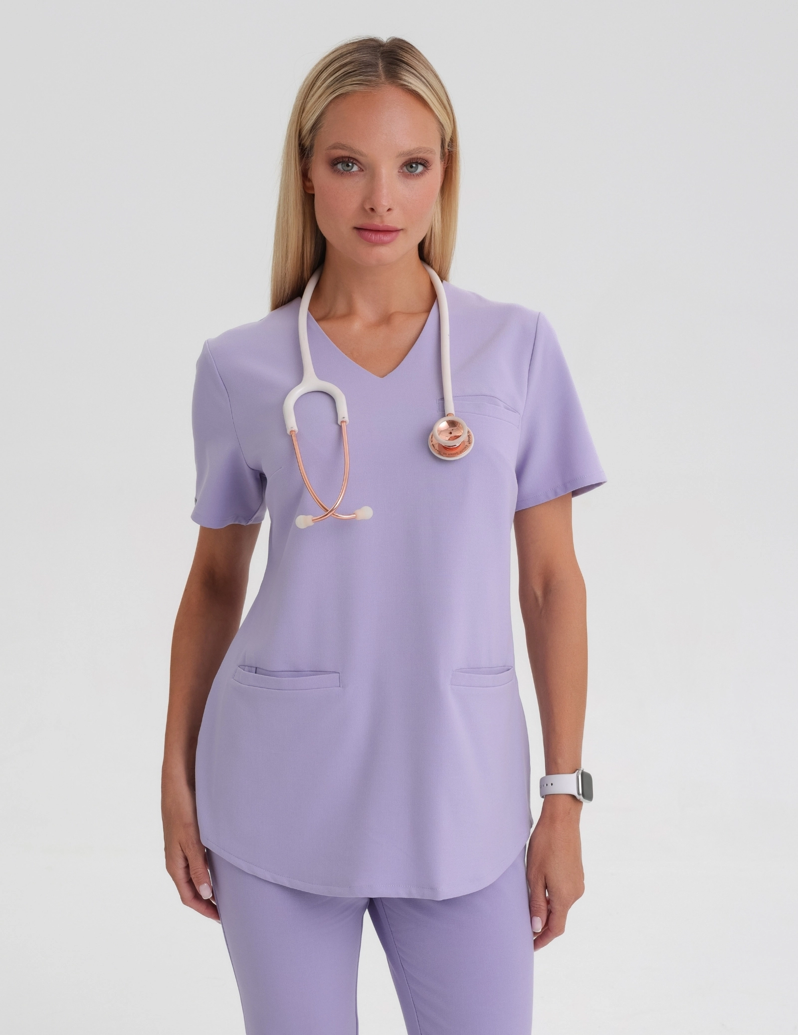 Medical Scrub Top Grace - PURPLE HEATHER