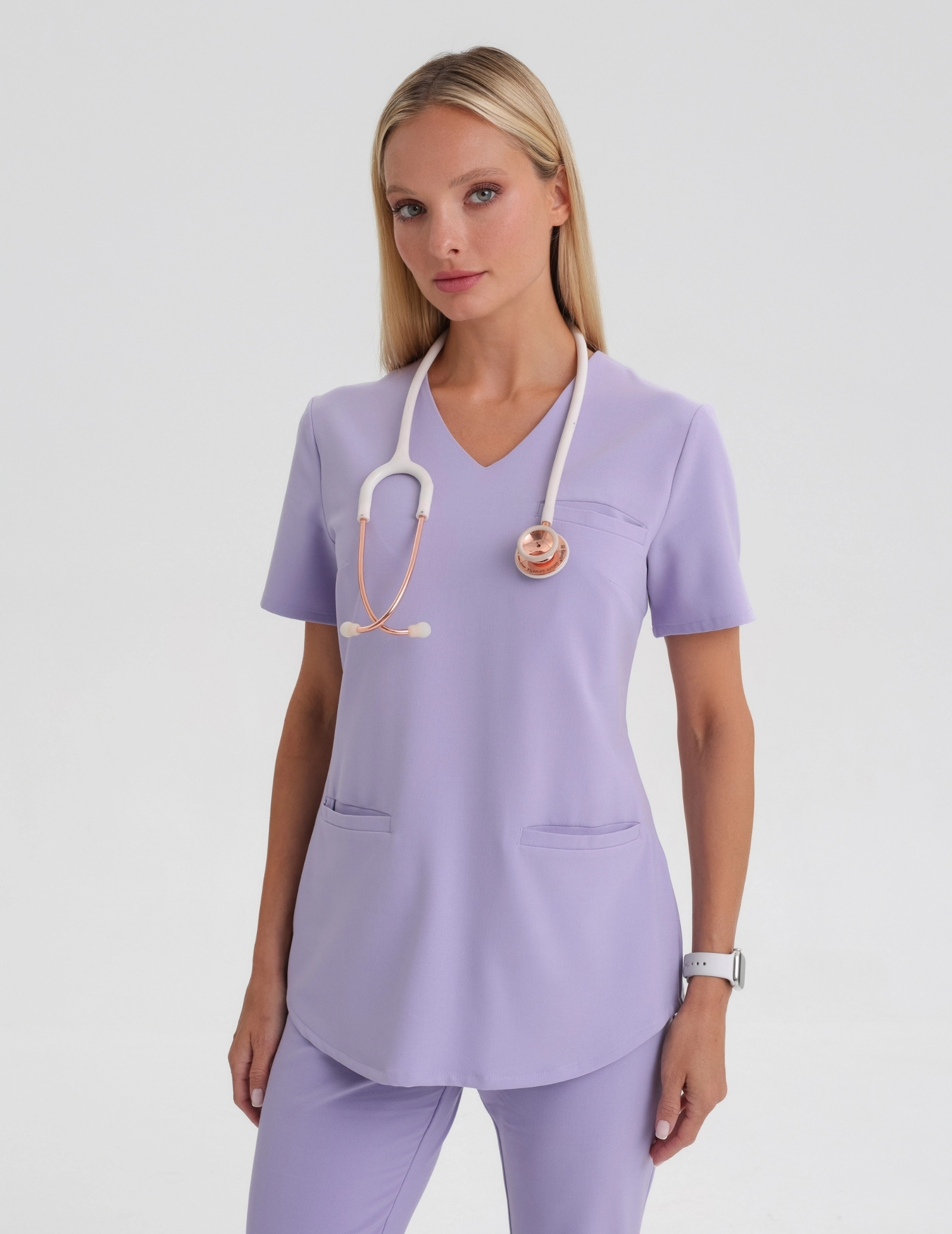Medical Scrub Top Grace - PURPLE HEATHER