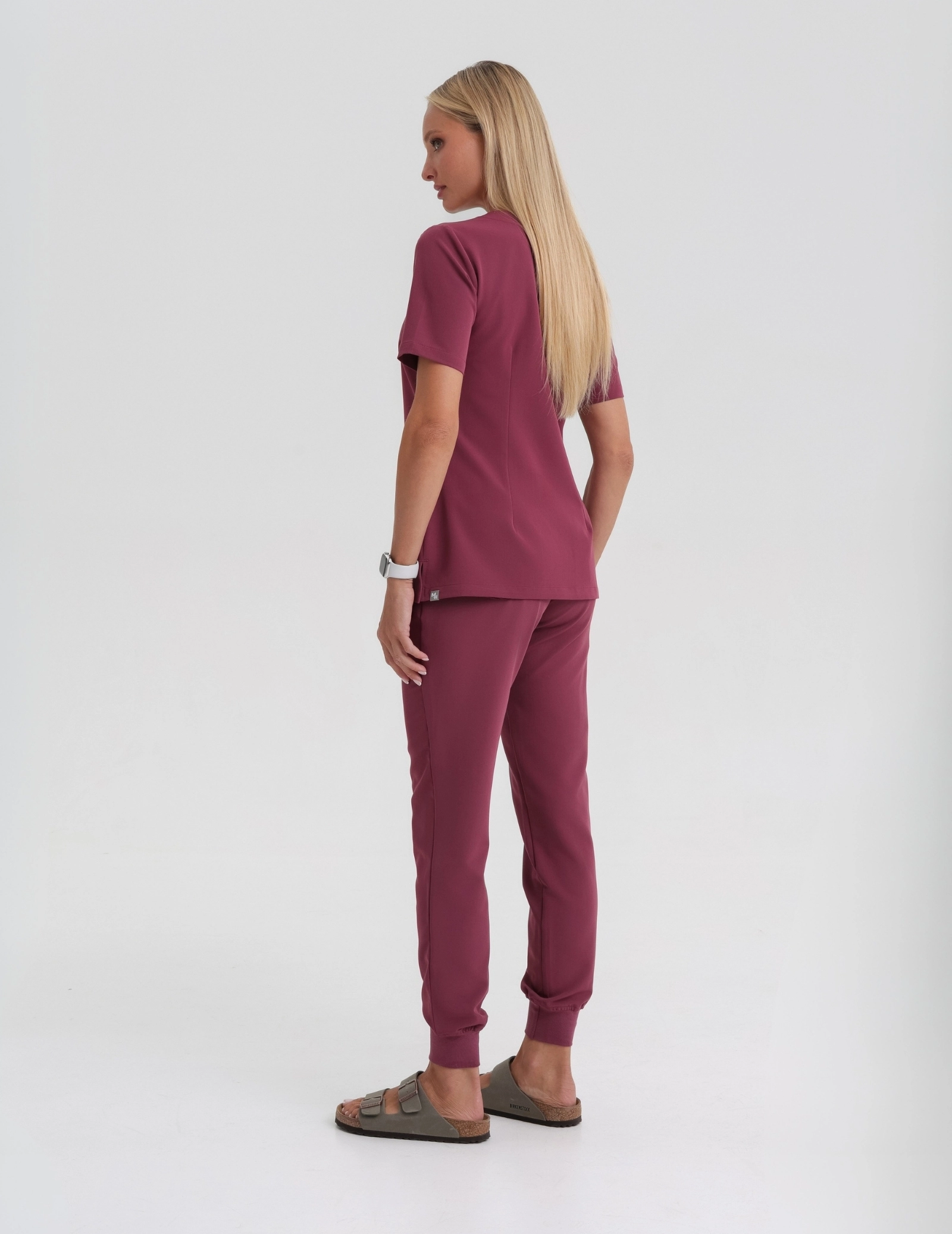 Medical Scrub Top Casy- MULLED WINE