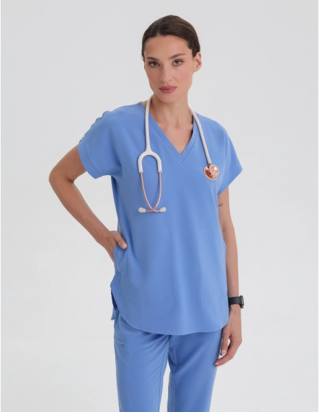 Kendall Scrub Top - MARINA BLUE