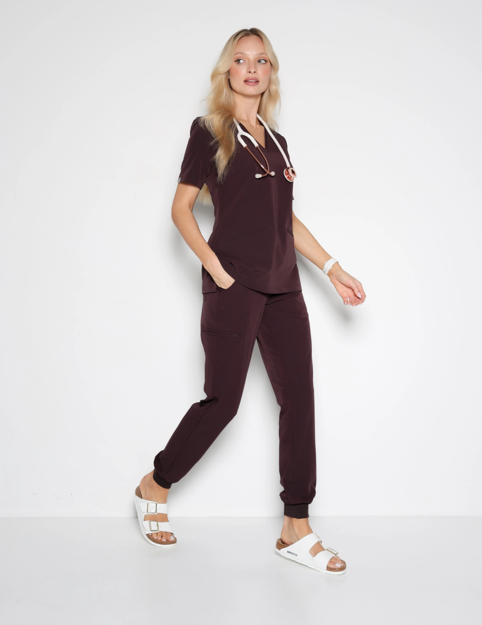 Medical Scrub Top Casy - DARK CHOCOLATE