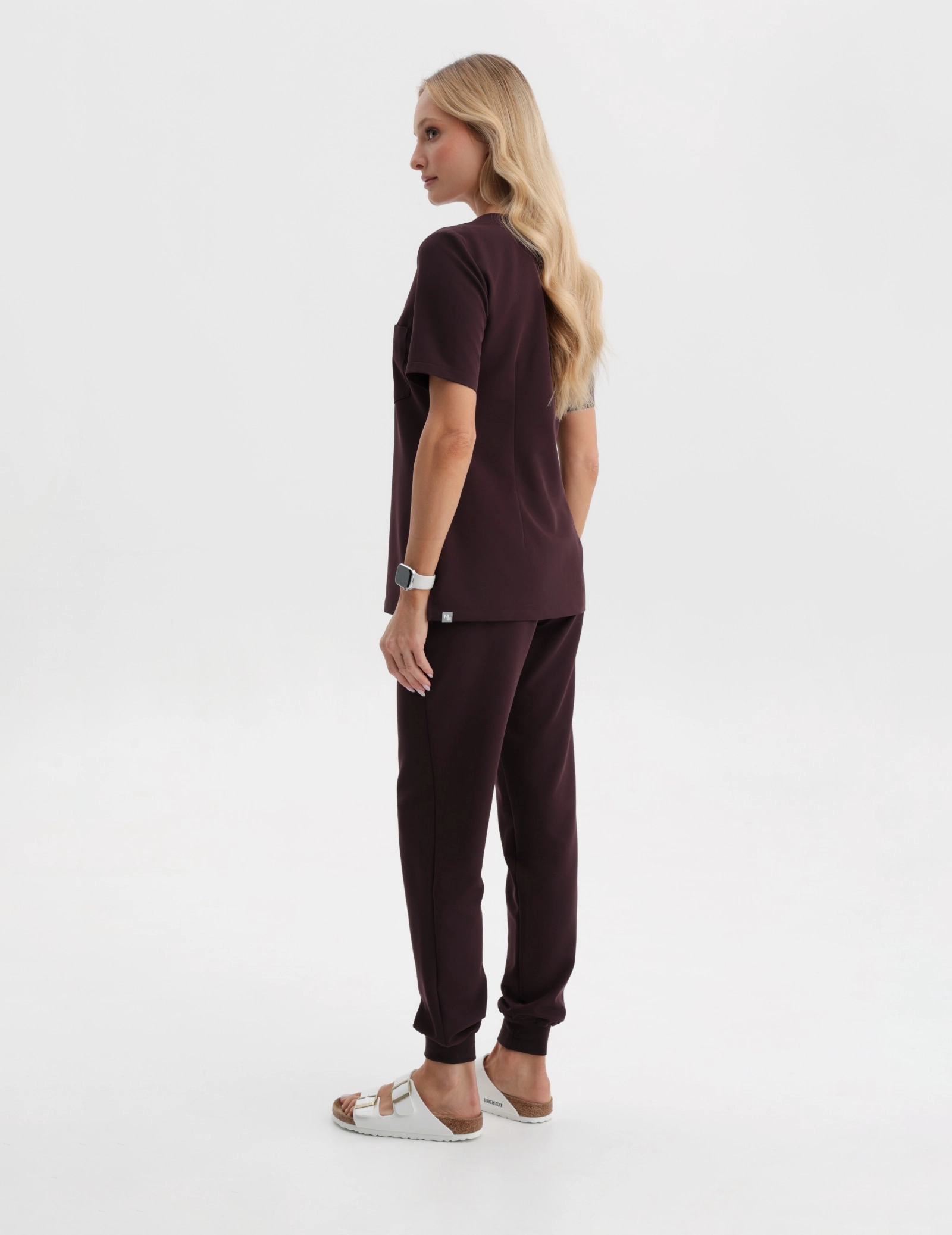 Medical Scrub Top Raya One Pocket - DARK CHOCOLATE