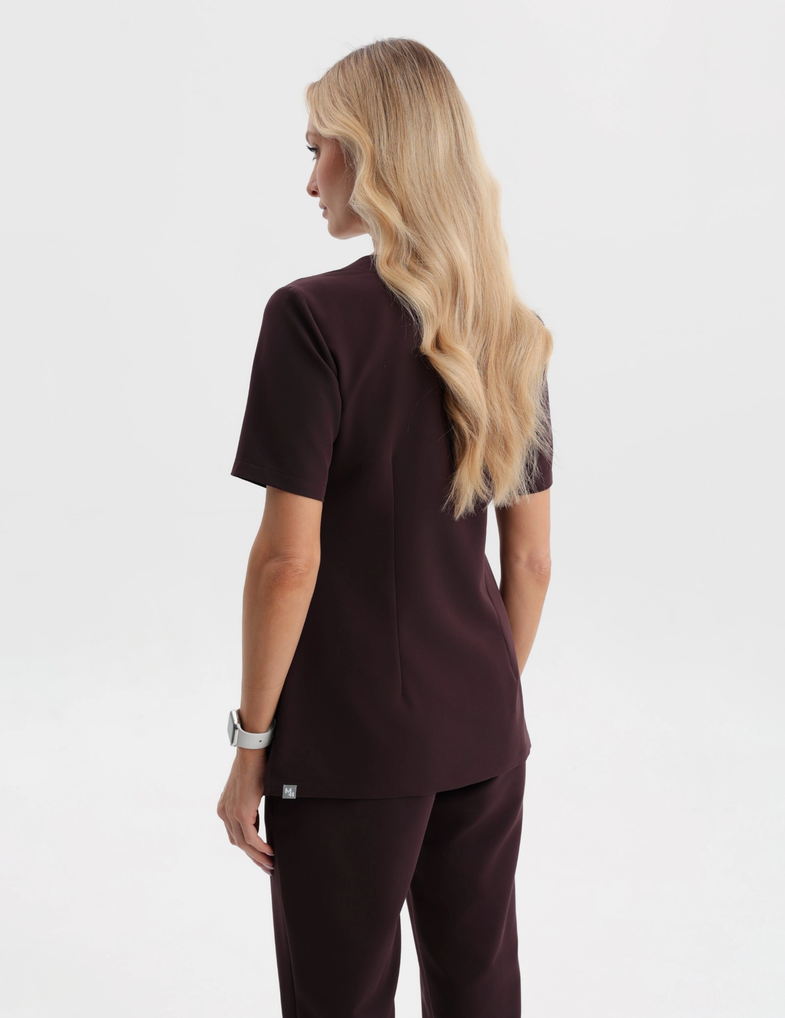 Medical Scrub Top Raya One Pocket - DARK CHOCOLATE