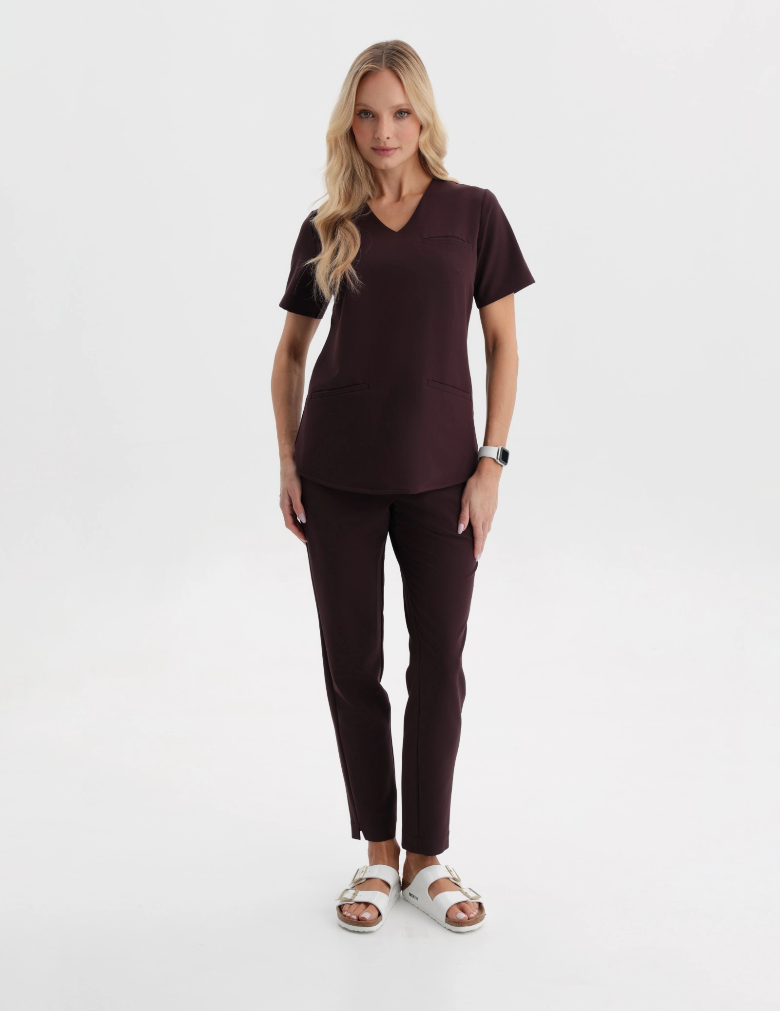 Medical Scrub Top Grace - DARK CHOCOLATE