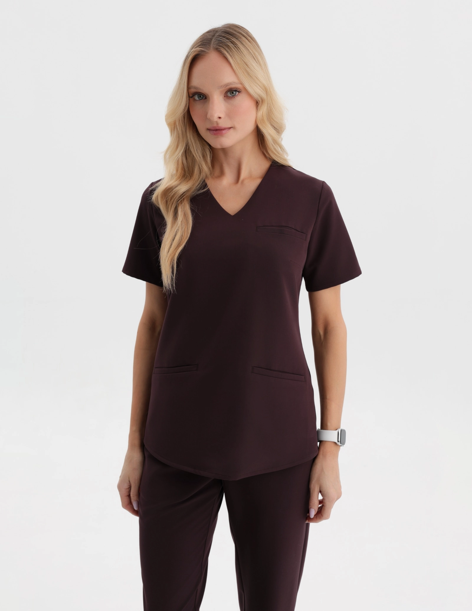 Medical Scrub Top Grace - DARK CHOCOLATE