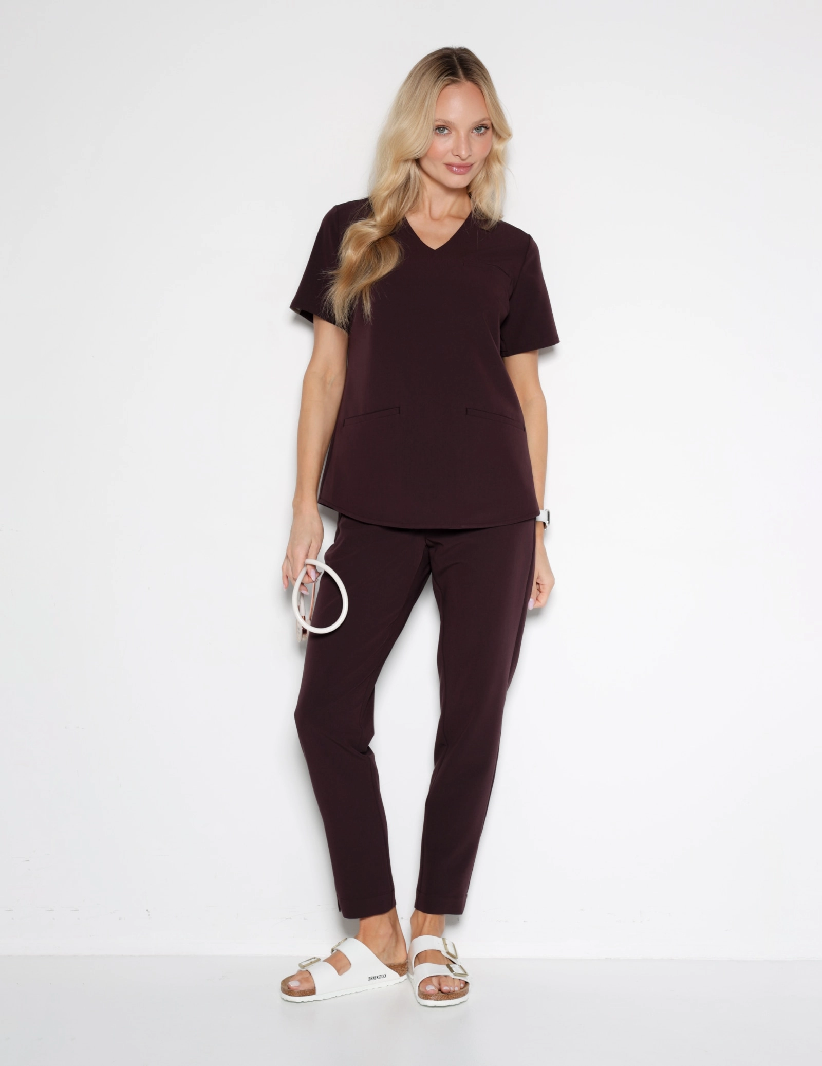 Medical Scrub Top Grace - DARK CHOCOLATE
