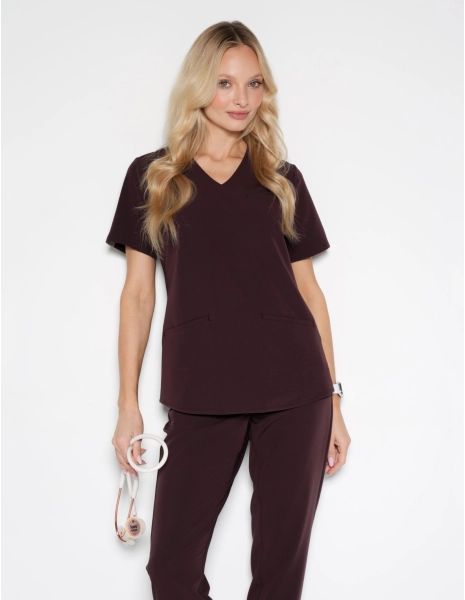 Medical Scrub Top Grace - DARK CHOCOLATE