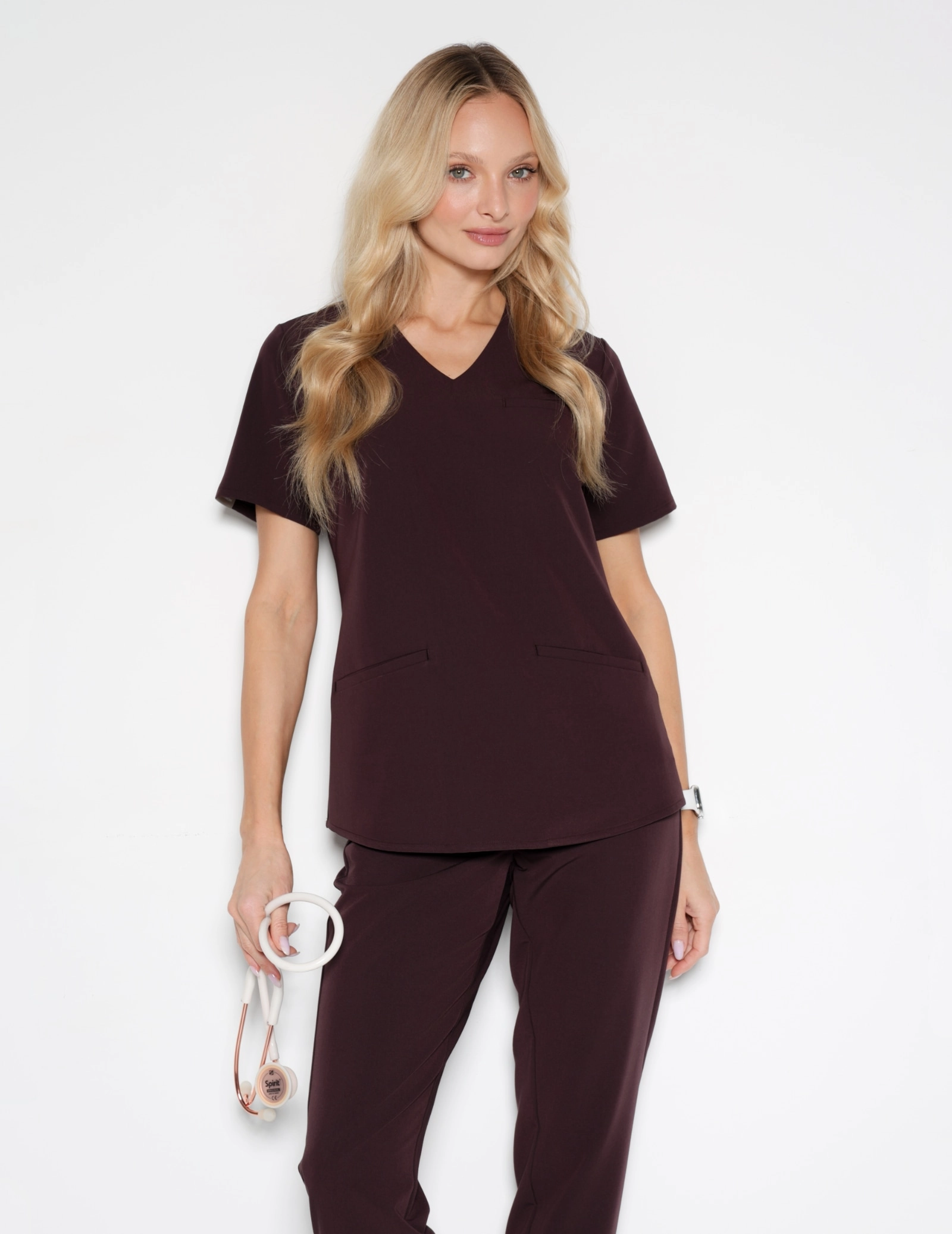 Medical Scrub Top Grace - DARK CHOCOLATE