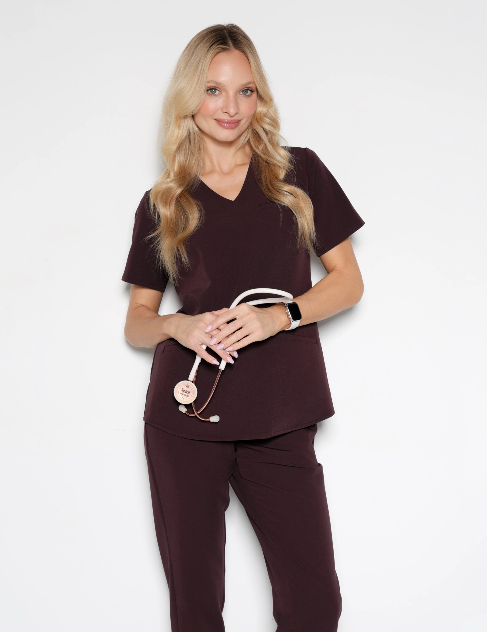 Medical Scrub Top Grace - DARK CHOCOLATE