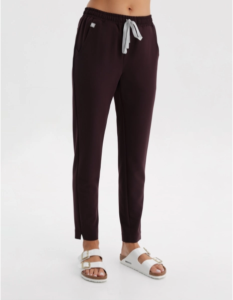 Women's Medical Scrub Pants Basic - DARK CHOCOLATE