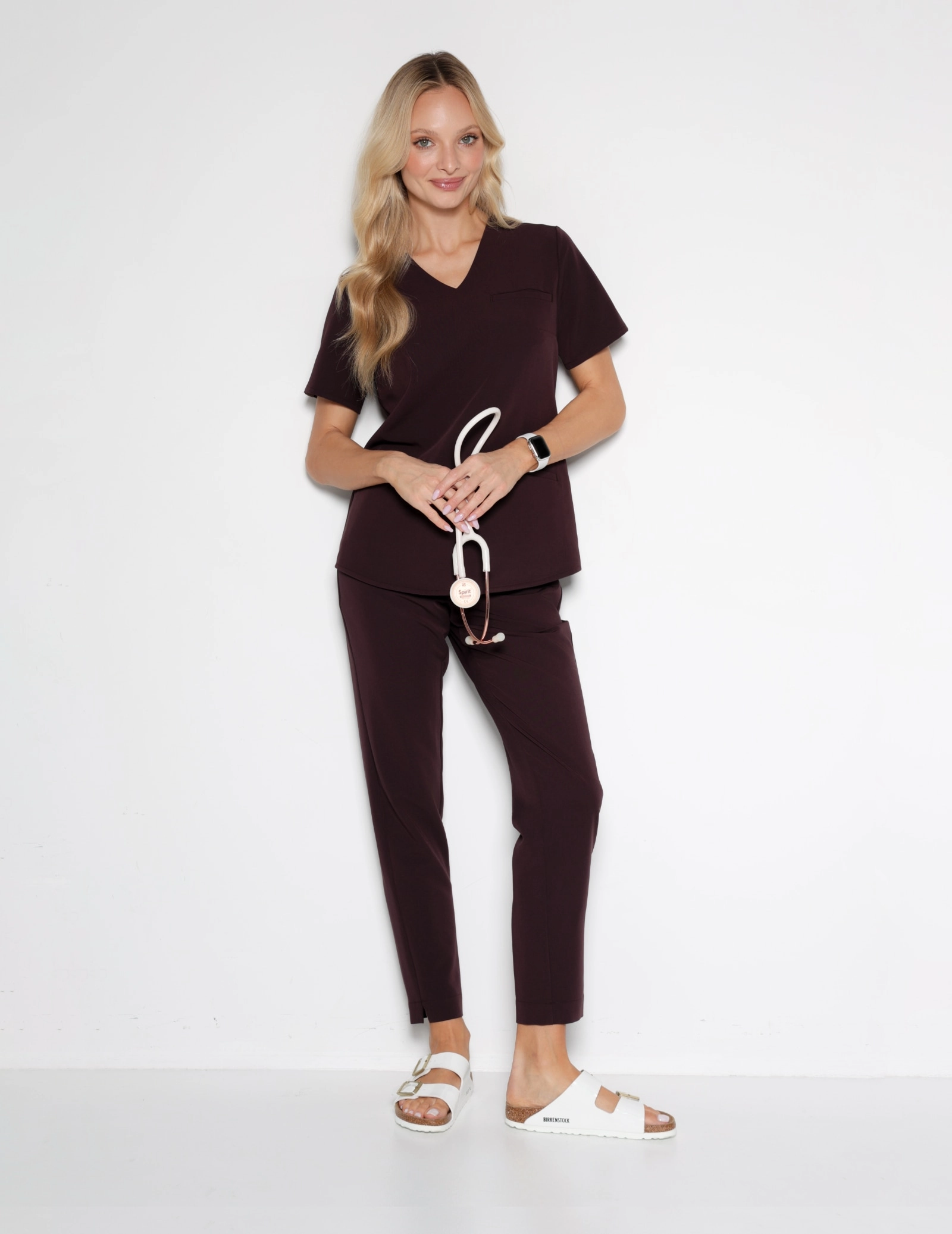 Women's Medical Scrub Pants Basic - DARK CHOCOLATE