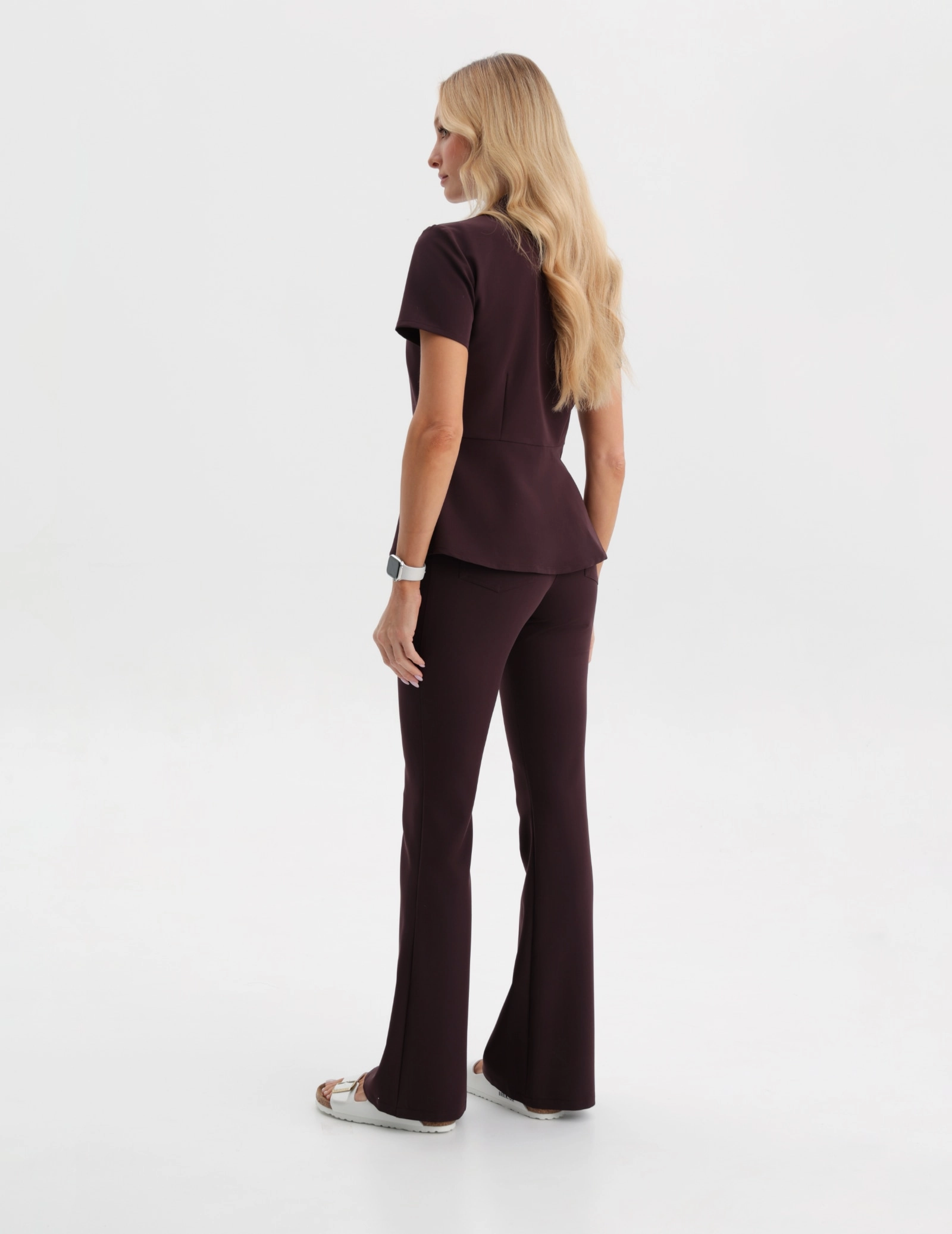Women's Medical Scrub Pants Flare - DARK CHOCOLATE