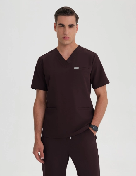 Medical Scrub Top Birbal - DARK CHOCOLATE