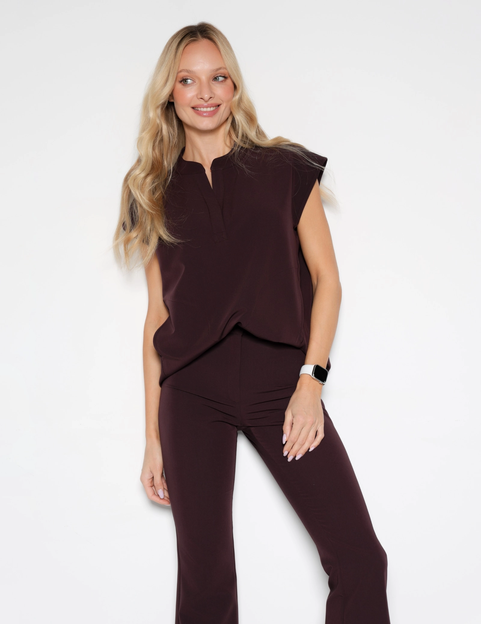 Medical Scrub Top Khloe - DARK CHOCOLATE