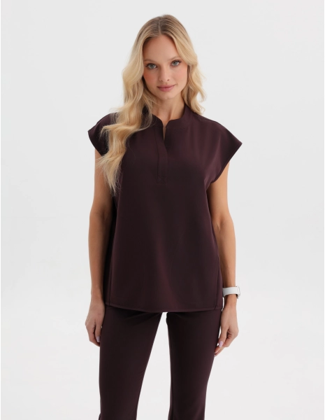 Medical Scrub Top Khloe - DARK CHOCOLATE
