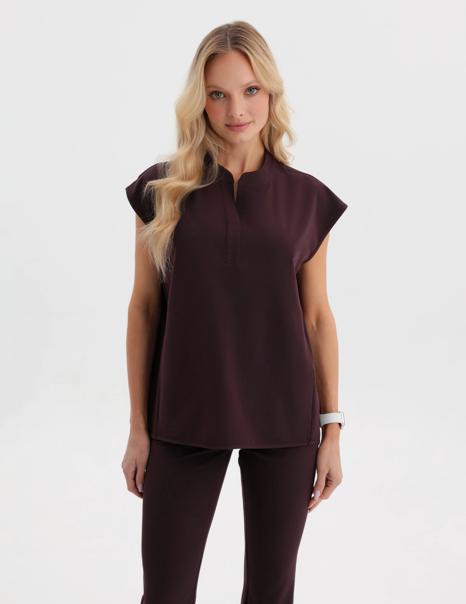 Medical Scrub Top Khloe - DARK CHOCOLATE