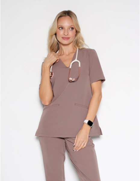 Medical Scrub Top Casy - MOCHA