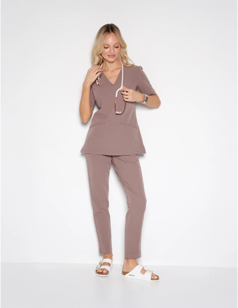 Medical Scrub Top Casy - MOCHA