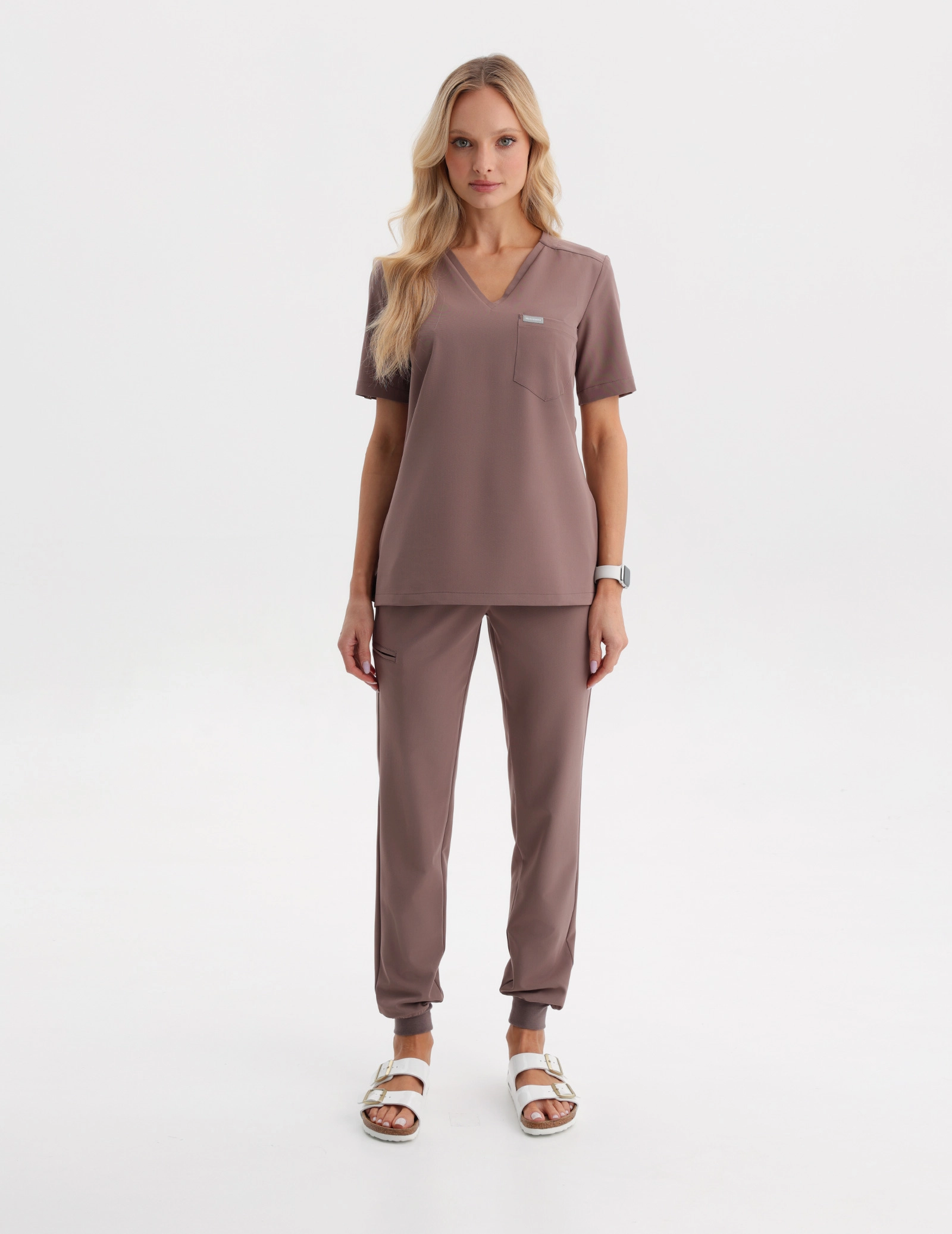 Medical Scrub Top Raya One Pocket - MOCHA