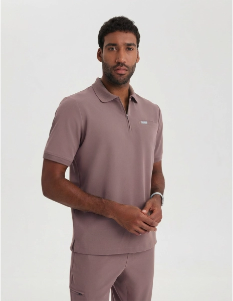 Men’s Medical Polo Scrub Top – MOCHA