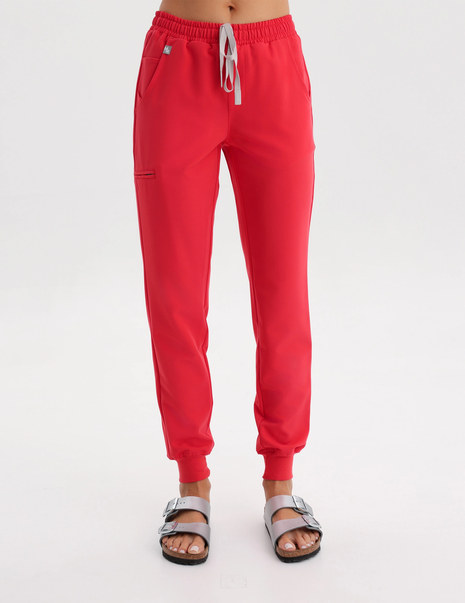 Women's Medical Scrub Joggers - POP RED