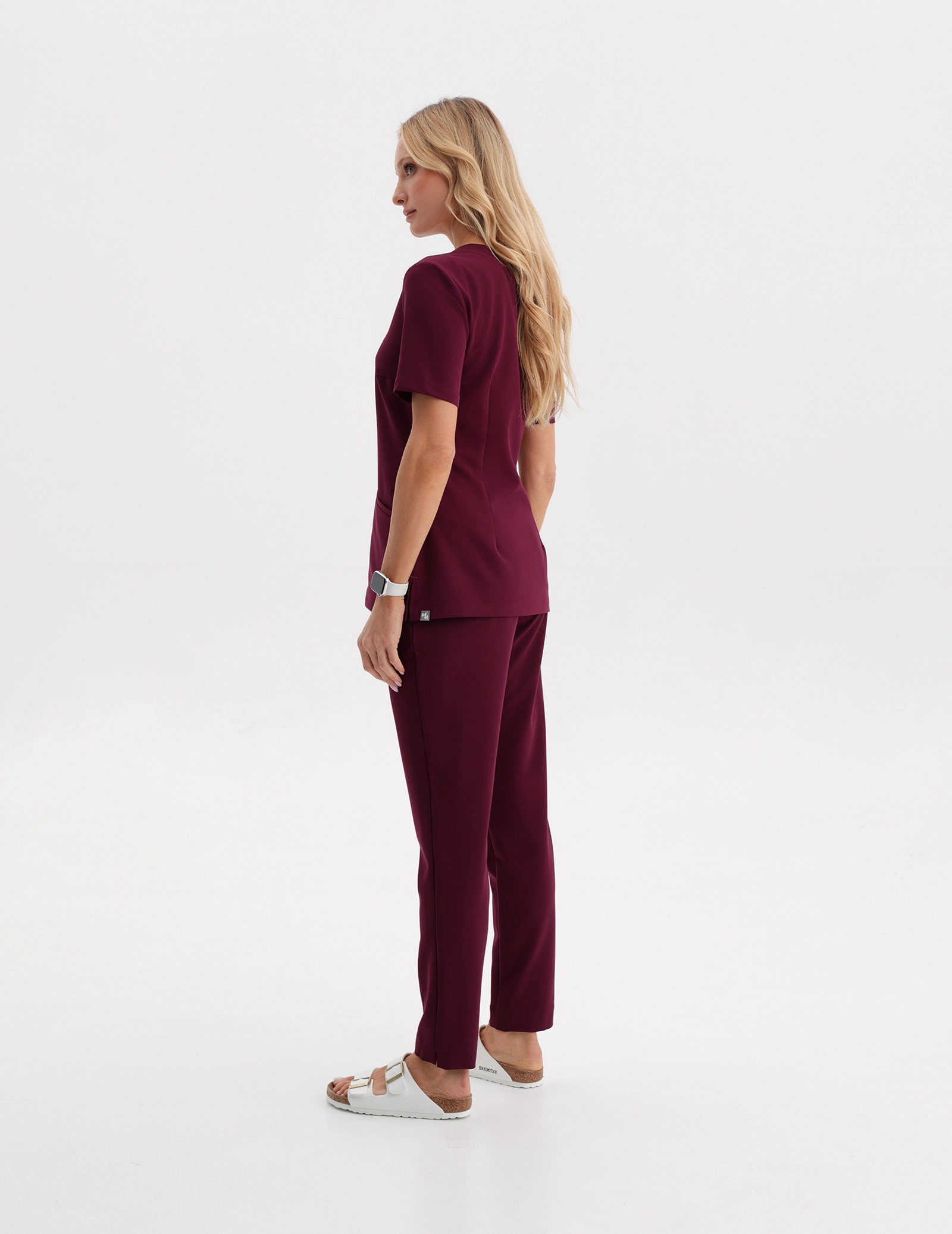 Medical Scrub Top Casy - BURGUNDY