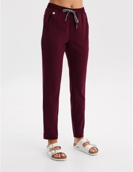 Women's Basic Pants - BURGUNDY