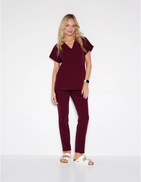 Women's Basic Pants - BURGUNDY