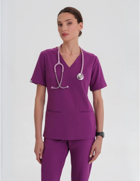 Medical Scrub Top Casy - GRAPE PURPLE