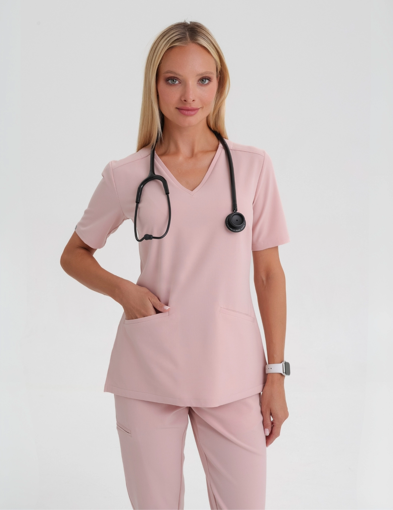 Medical Scrub Top Casy- DUSTY ROSE