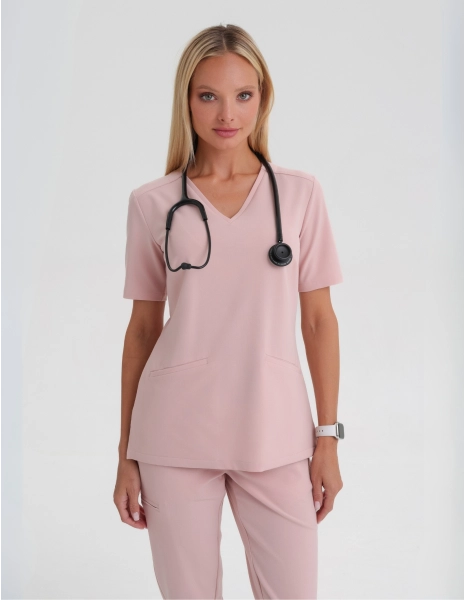 Medical Scrub Top Casy- DUSTY ROSE