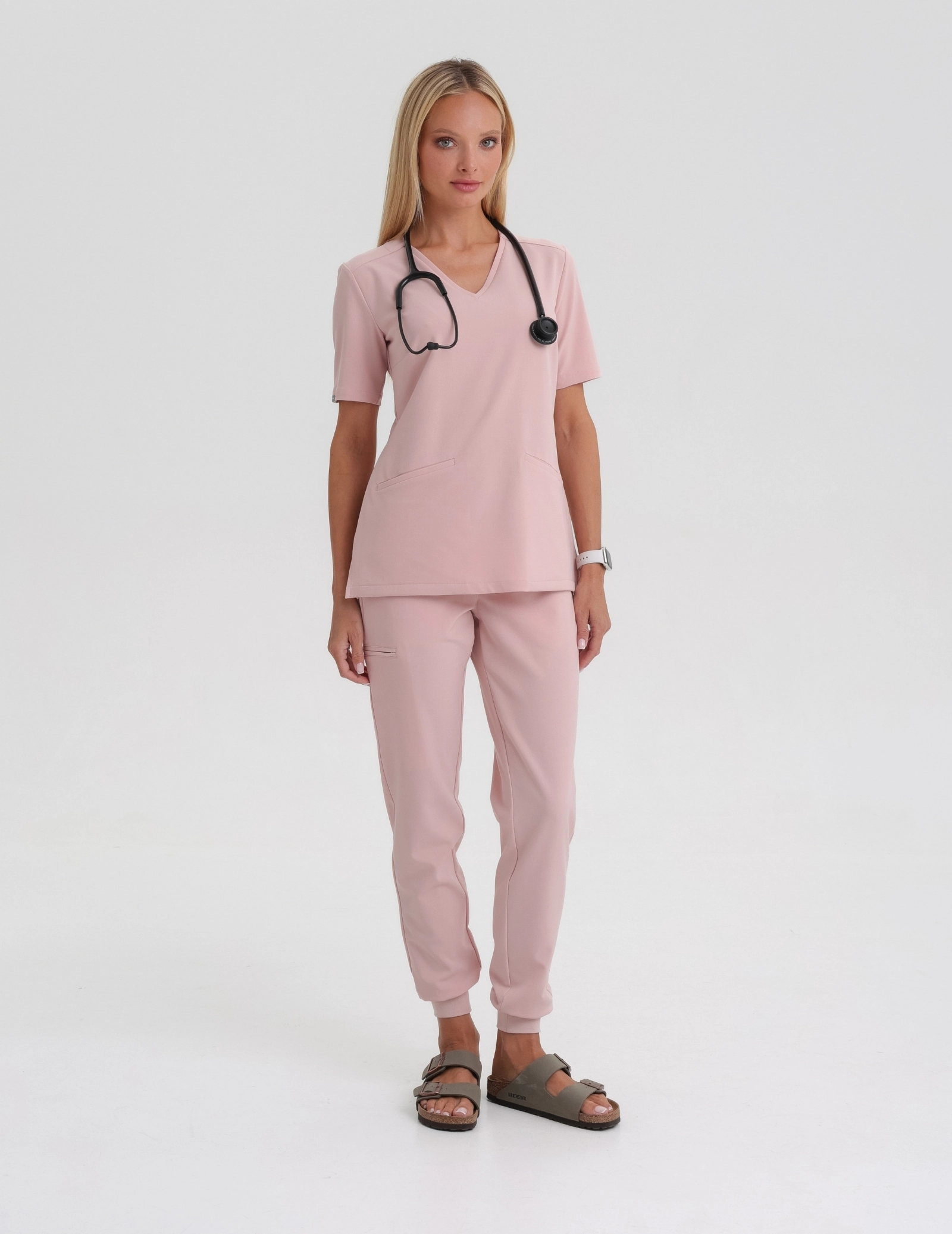 Medical Scrub Top Casy- DUSTY ROSE