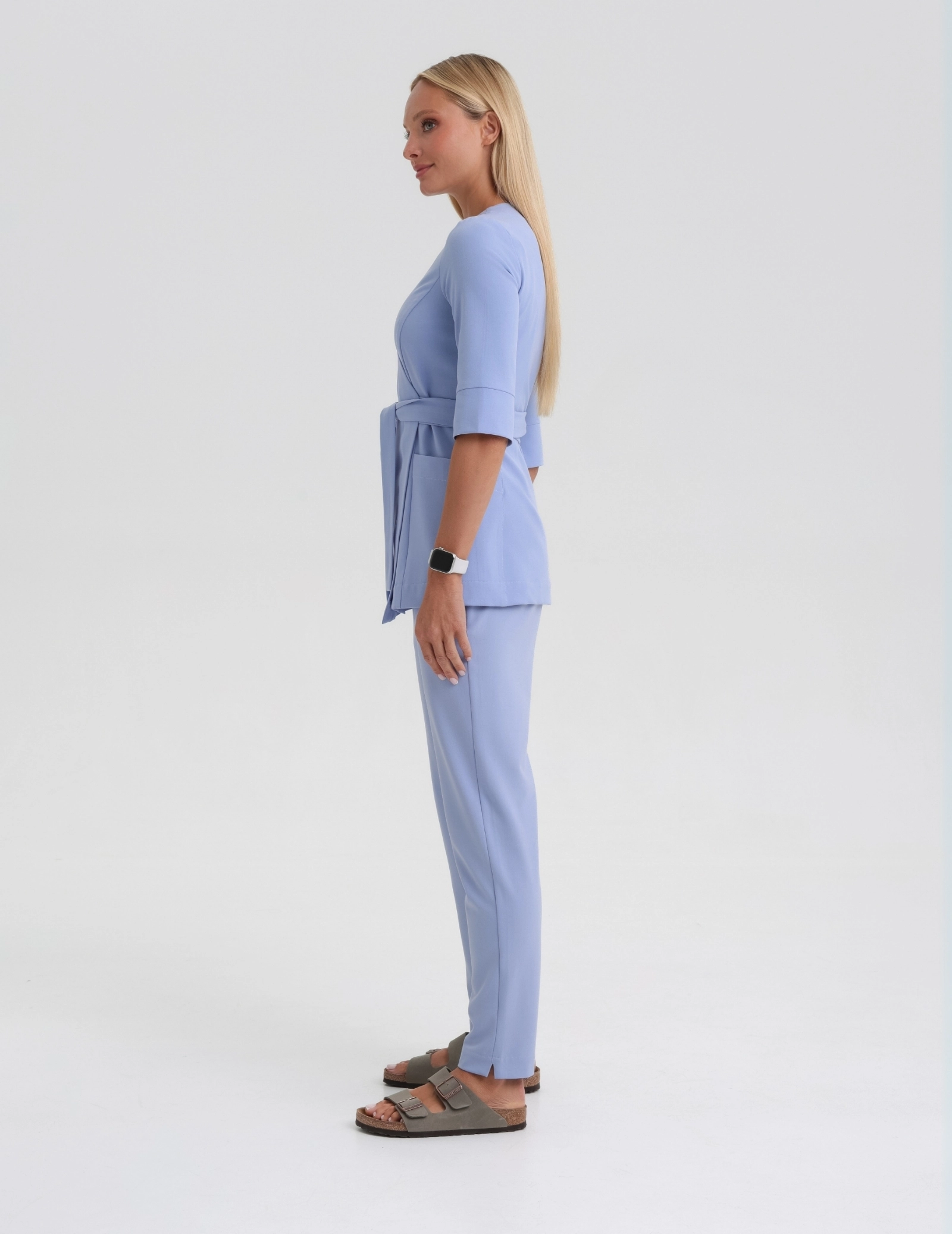 Women's Basic Trousers - CEIL BLUE
