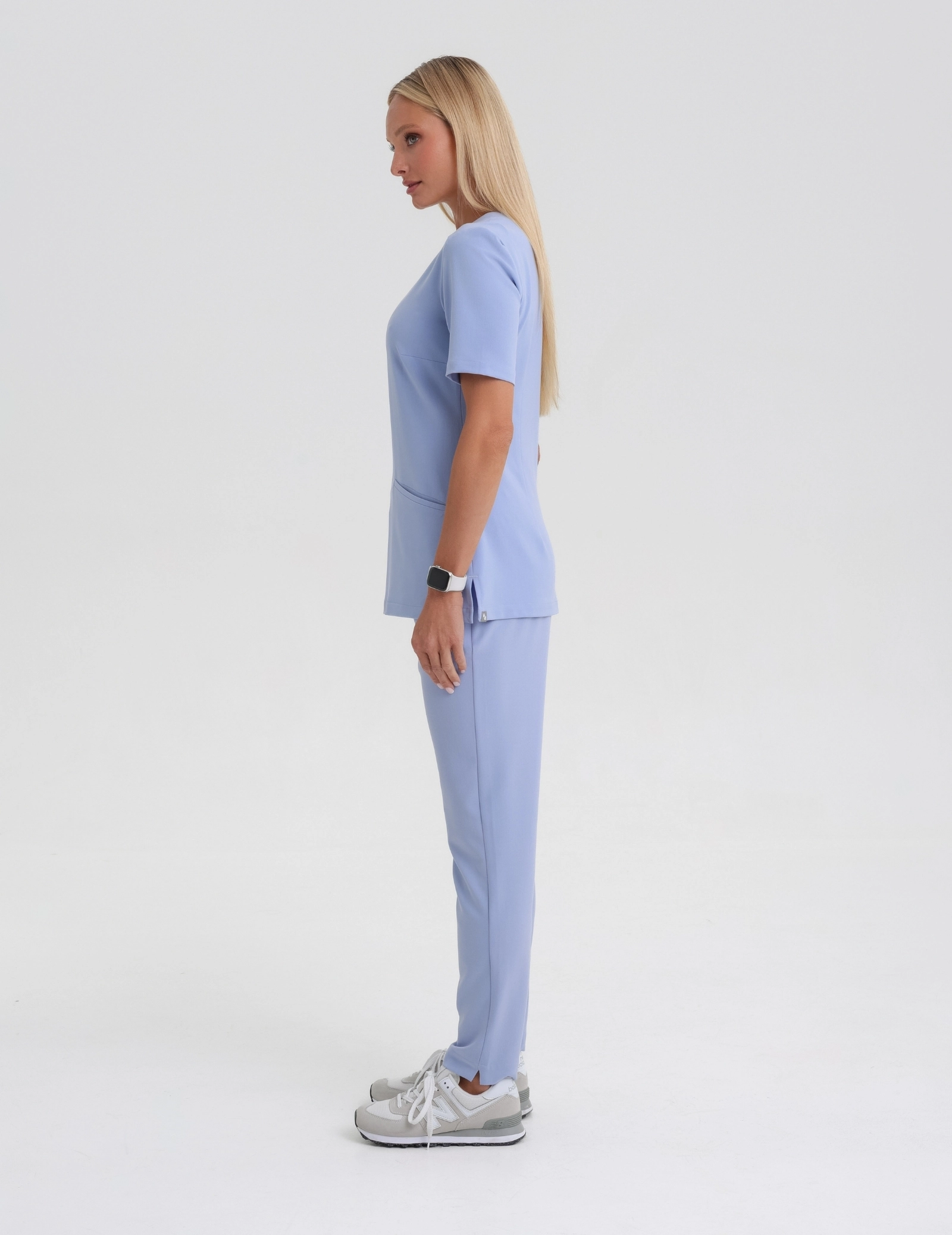 Women's Basic Trousers - CEIL BLUE