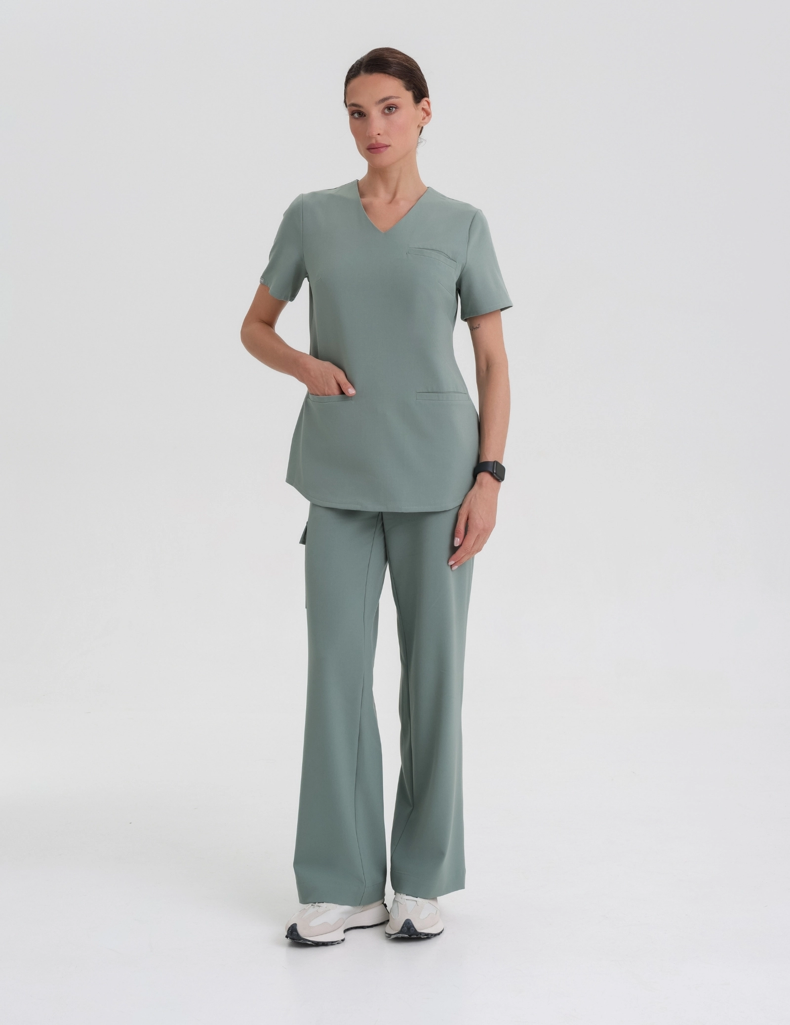 Medical Scrub Top Grace - DUSTY GREEN