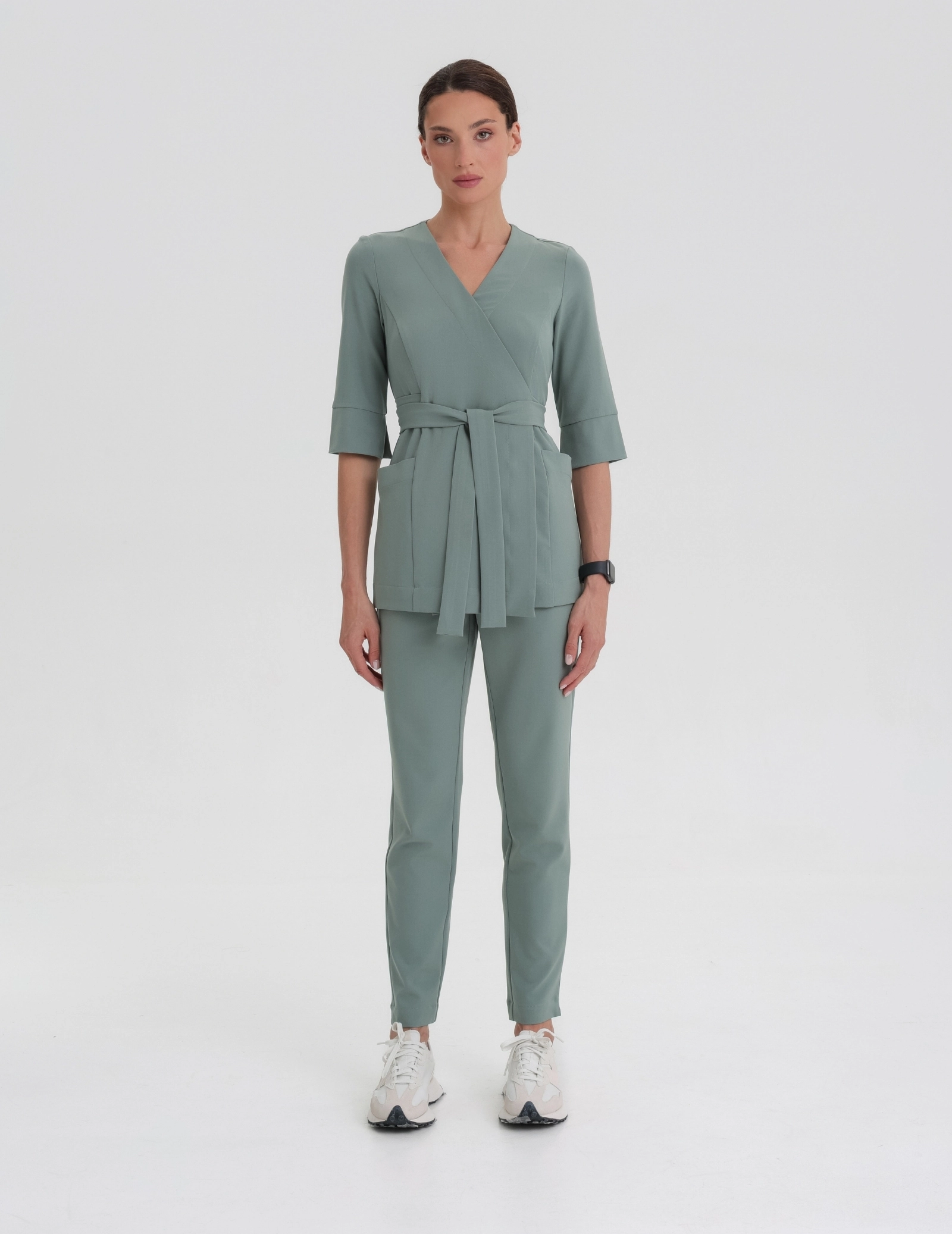 Women's Basic Pants - DUSTY GREEN