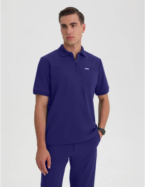 Men's Medical Polo Scrub Top - DUSK