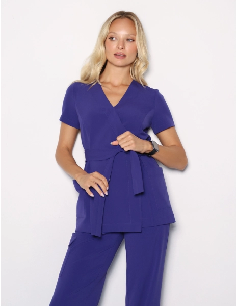 Medical Scrub Top Tie-Back Auri - DUSK