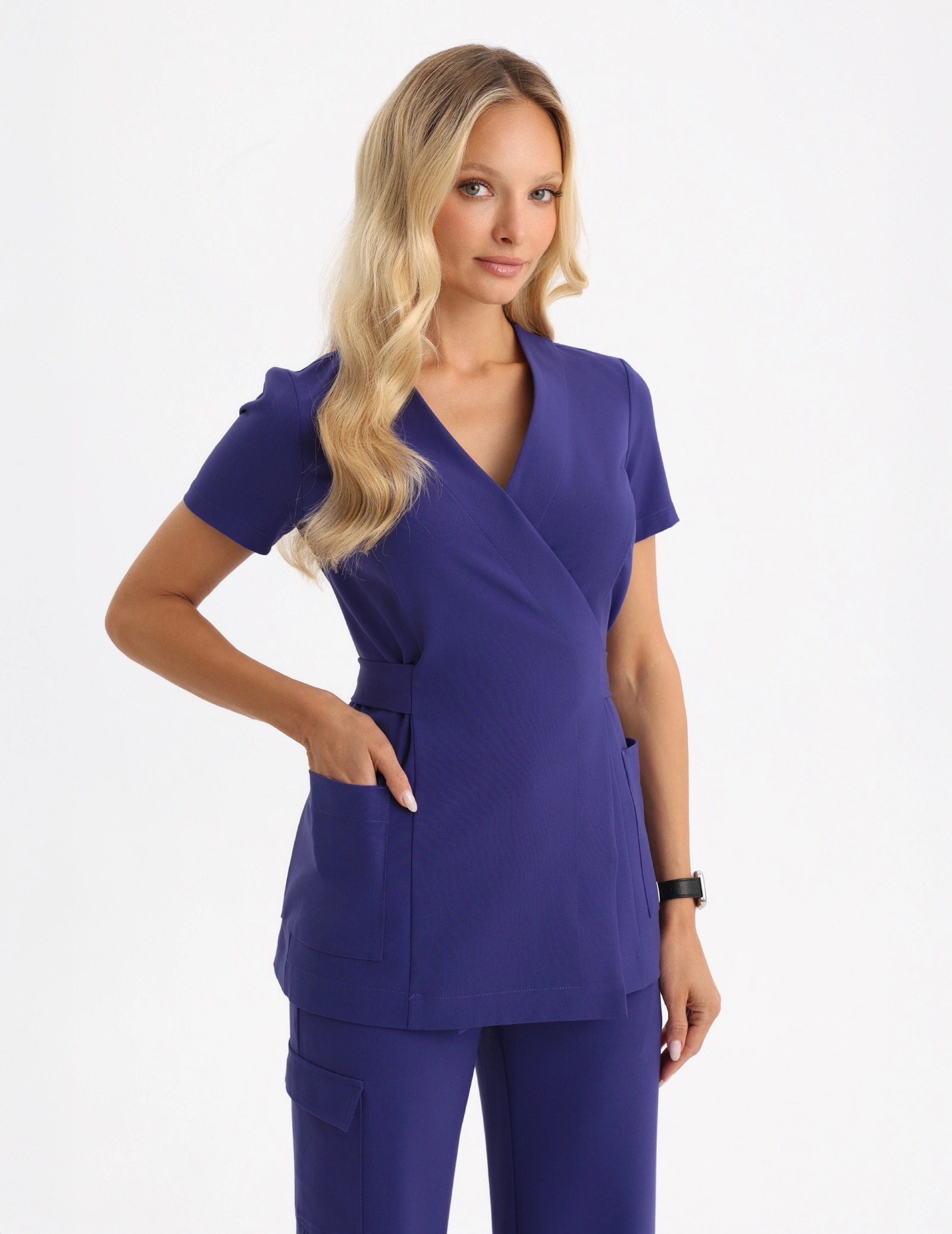 Medical Scrub Top Tie-Back Auri - DUSK