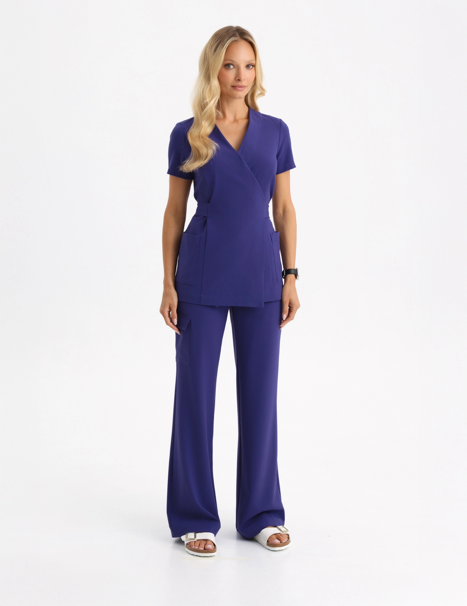Medical Scrub Top Tie-Back Auri - DUSK
