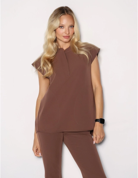 Medical Scrub Top Khloe - MILKY BROWN