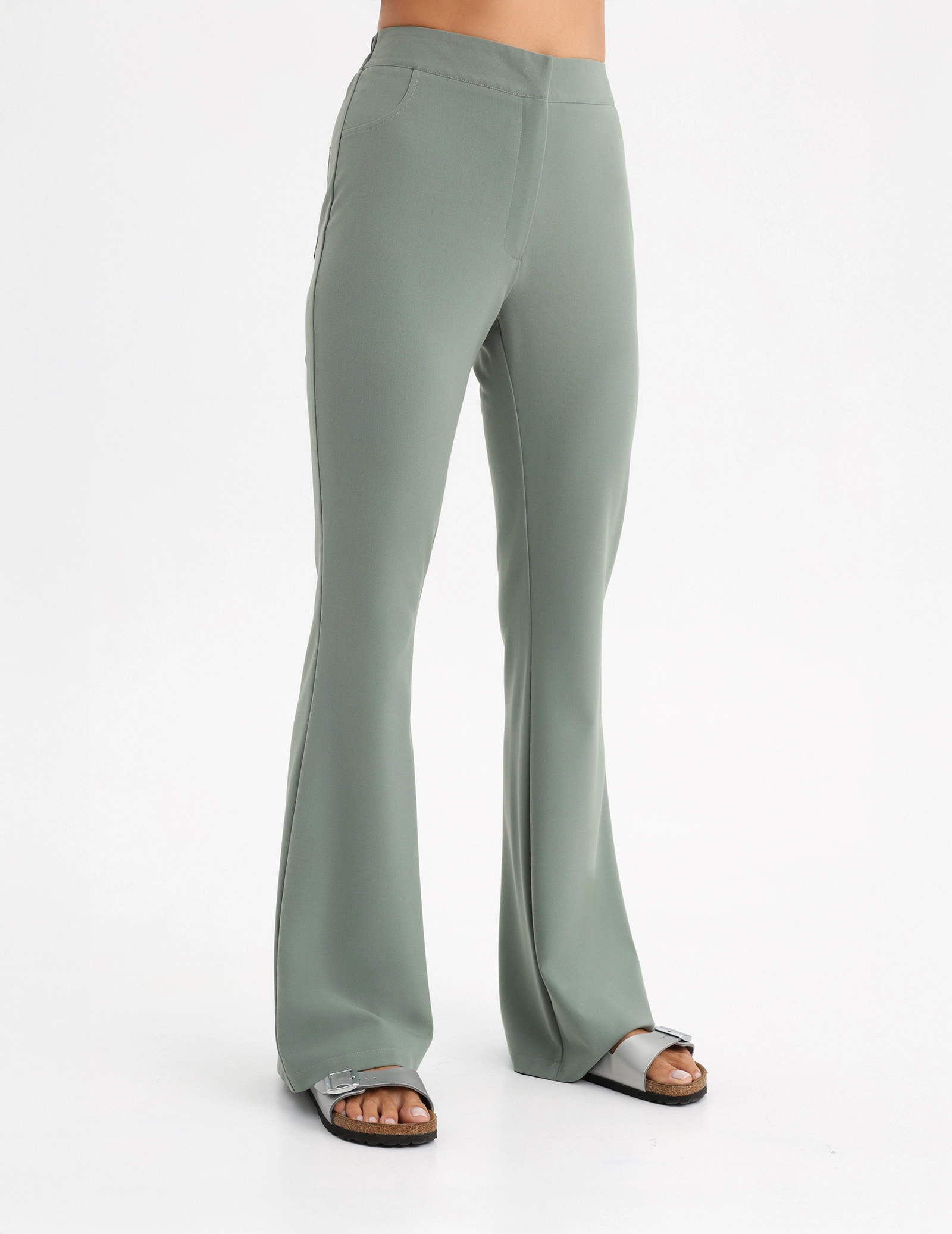 Women's Medical Scrub Pants Flare - DUSTY GREEN