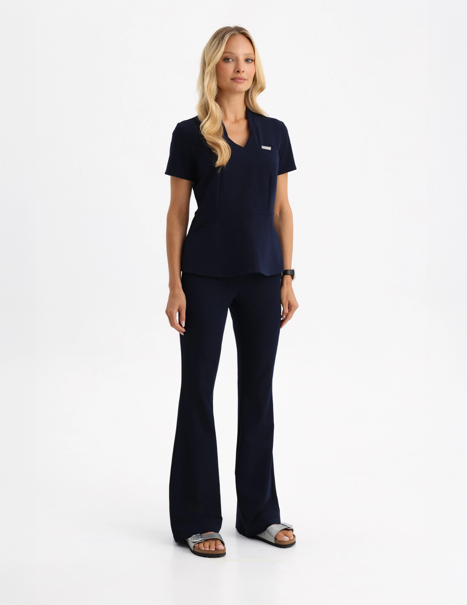 Women's Medical Scrub Pants Flare - DARK NAVY
