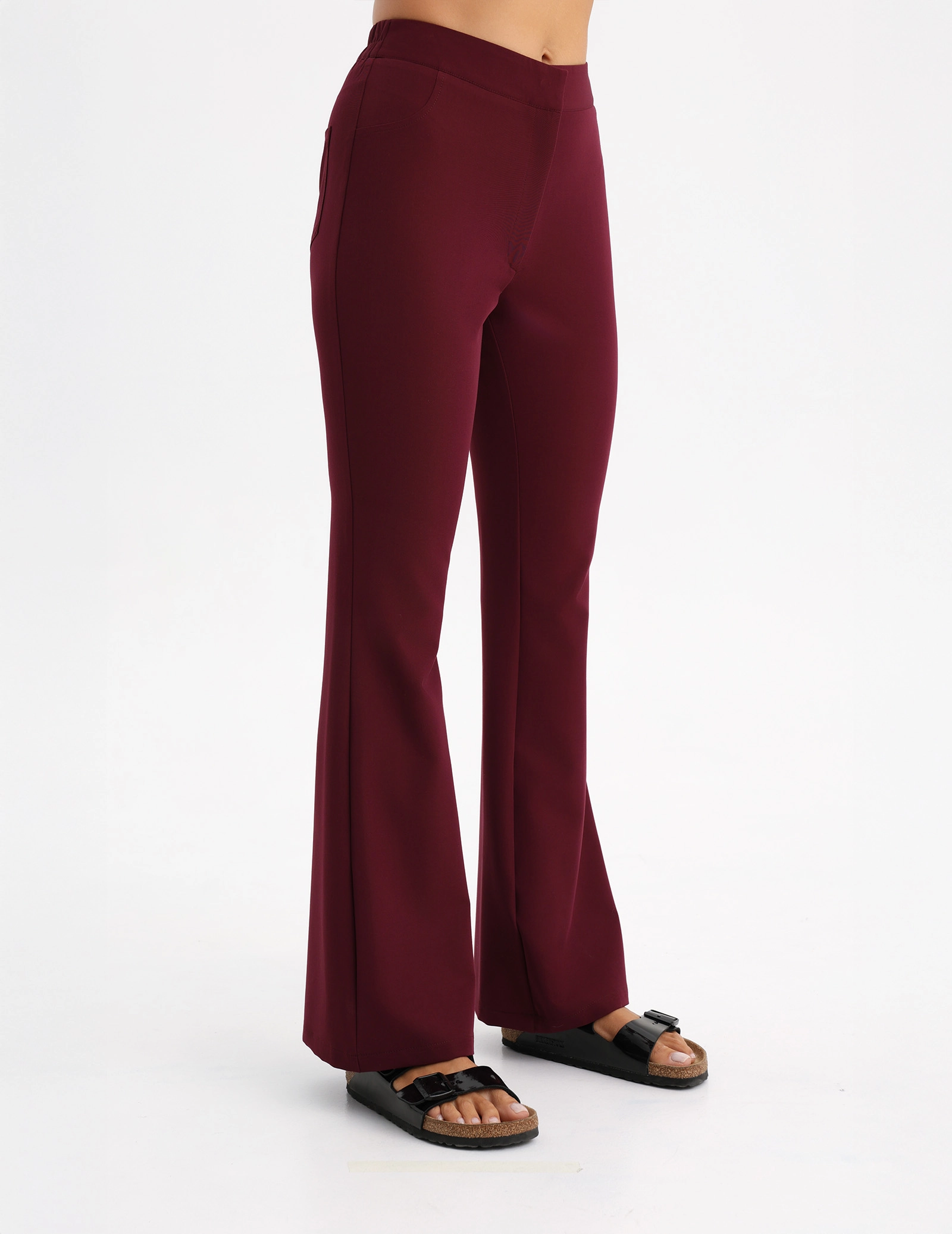 Women's Medical Scrub Pants Flare - BURGUNDY