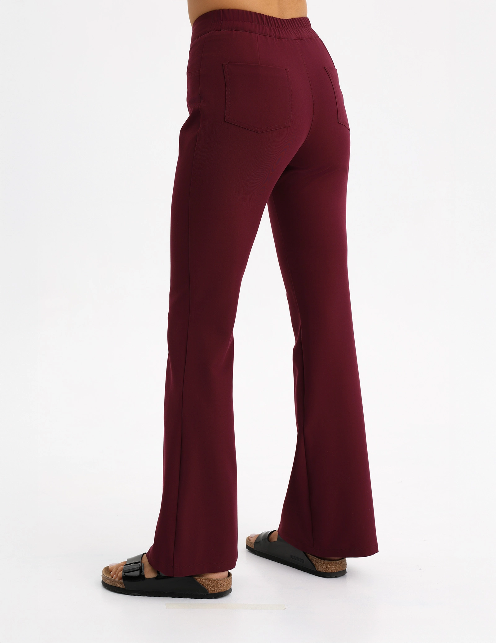 Women's Medical Scrub Pants Flare - BURGUNDY