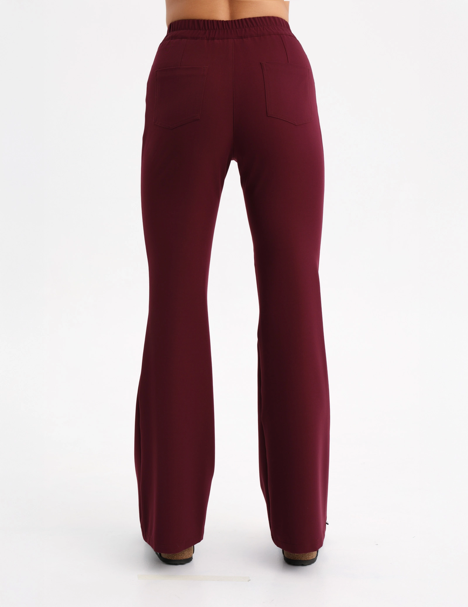 Women's Medical Scrub Pants Flare - BURGUNDY