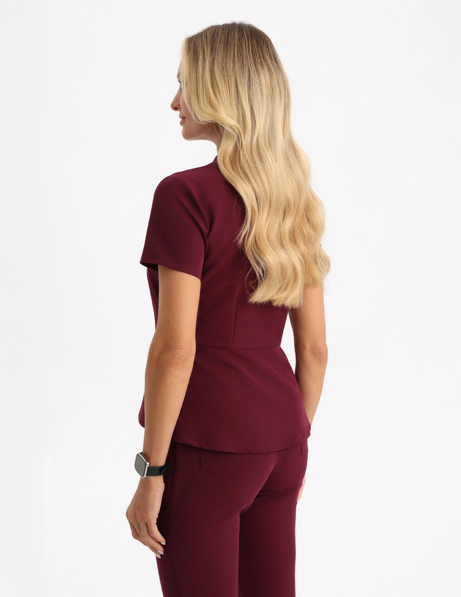 Medical Scrub Top Kori - BURGUNDY