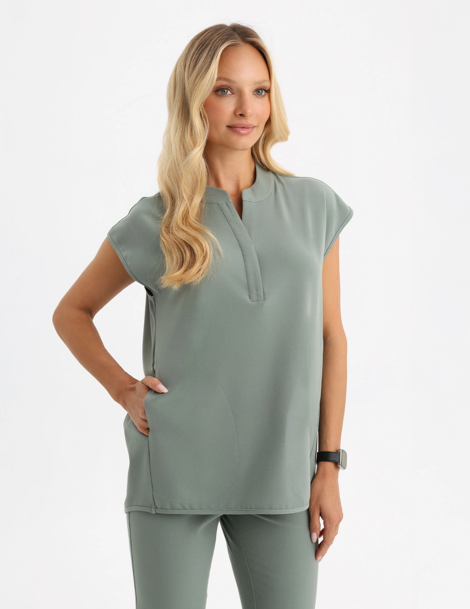 Medical Scrub Top Khloe - DUSTY GREEN