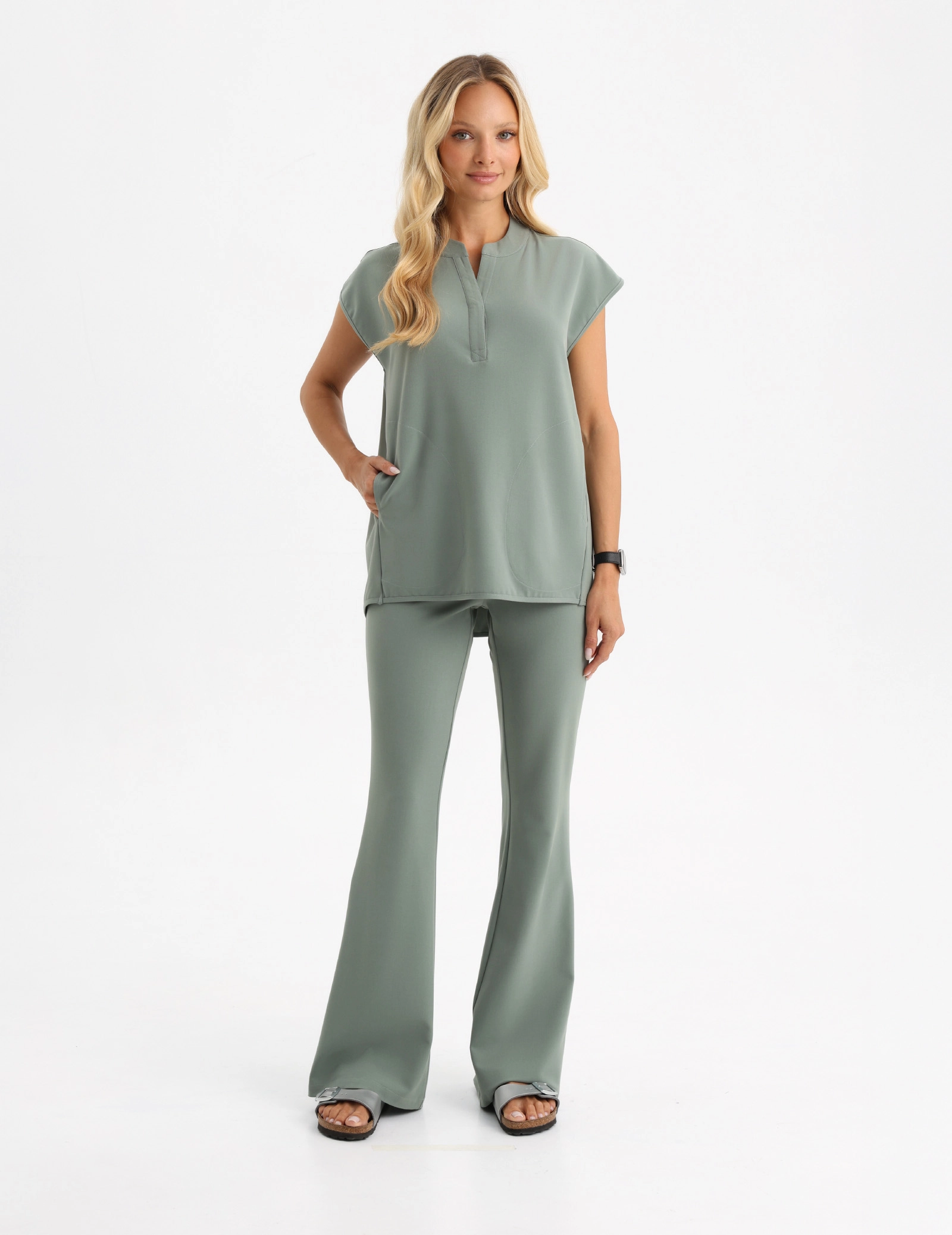 Medical Scrub Top Khloe - DUSTY GREEN